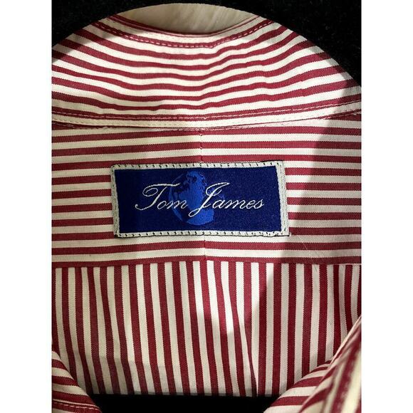 Tom Jones Executive Collection Red/White Button Down Shirt - Approx. 2XL (EUC) - Picture 4 of 4